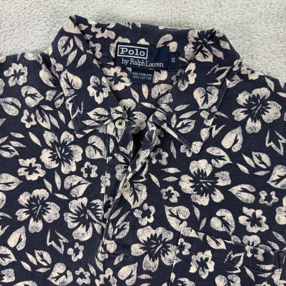 Polo Ralph Lauren Floral Print Button Up Short Sleeve Shirt Mens Small‎ Puckered - Picture 1 of 6